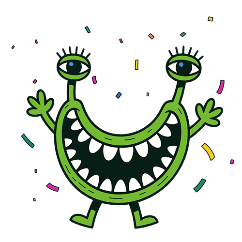 Gleey mascot celebrating